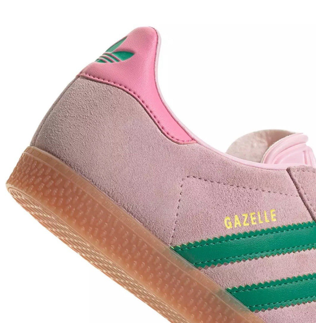 Size 5Y or 6.5 Wmns- adidas Gazelle Clear Pink Court Green Bliss Pink (GS)
