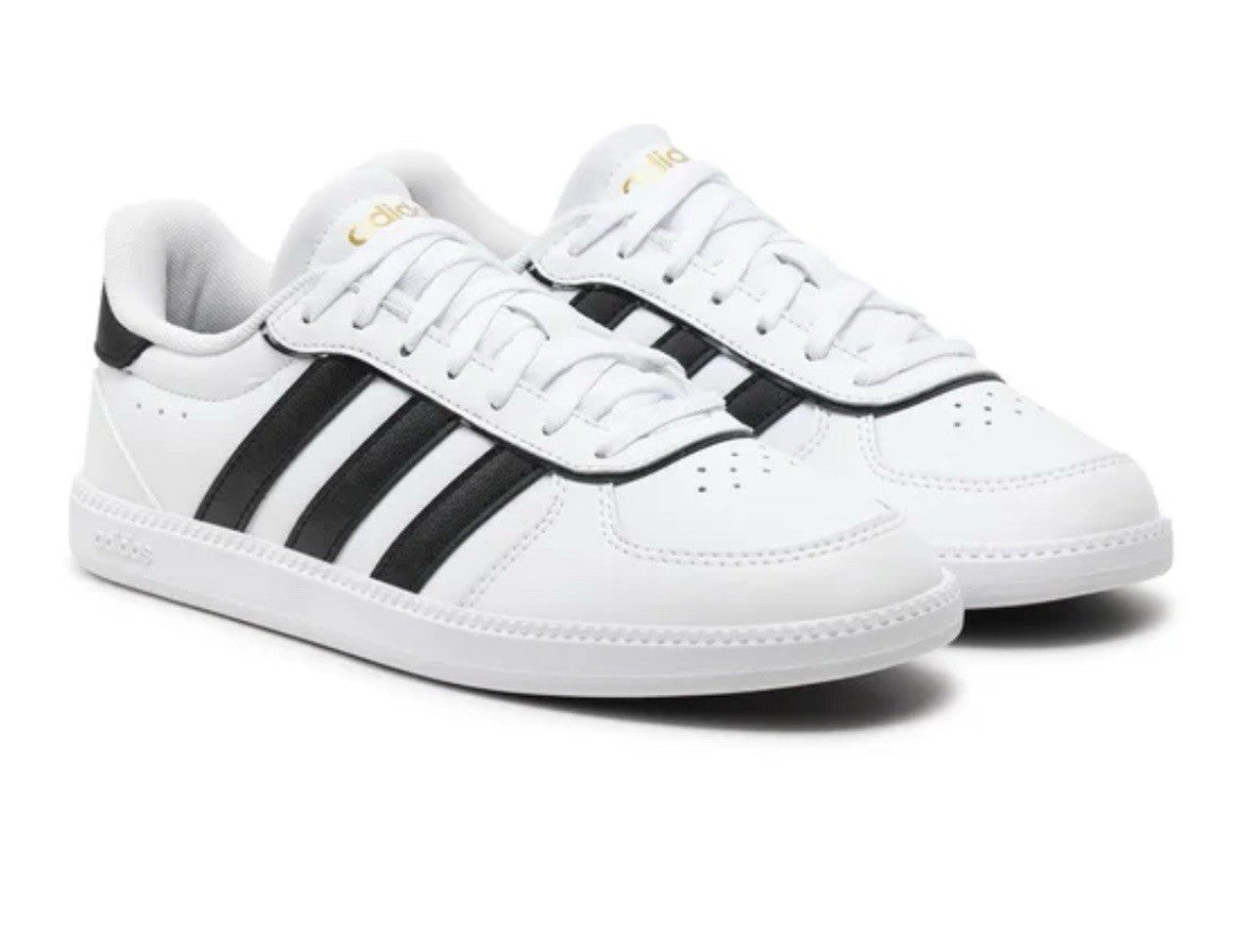 Size 8 - Adidas Breaknet Sleek Sneaker White, Black and Gold Metallic (Women’s)