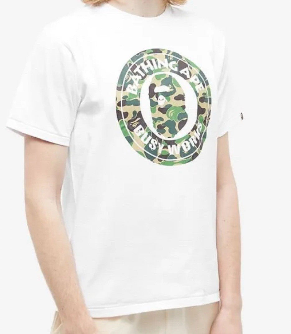 Size L - BAPE ABC Camo By Bathing Ape Tee 'White/Green'
