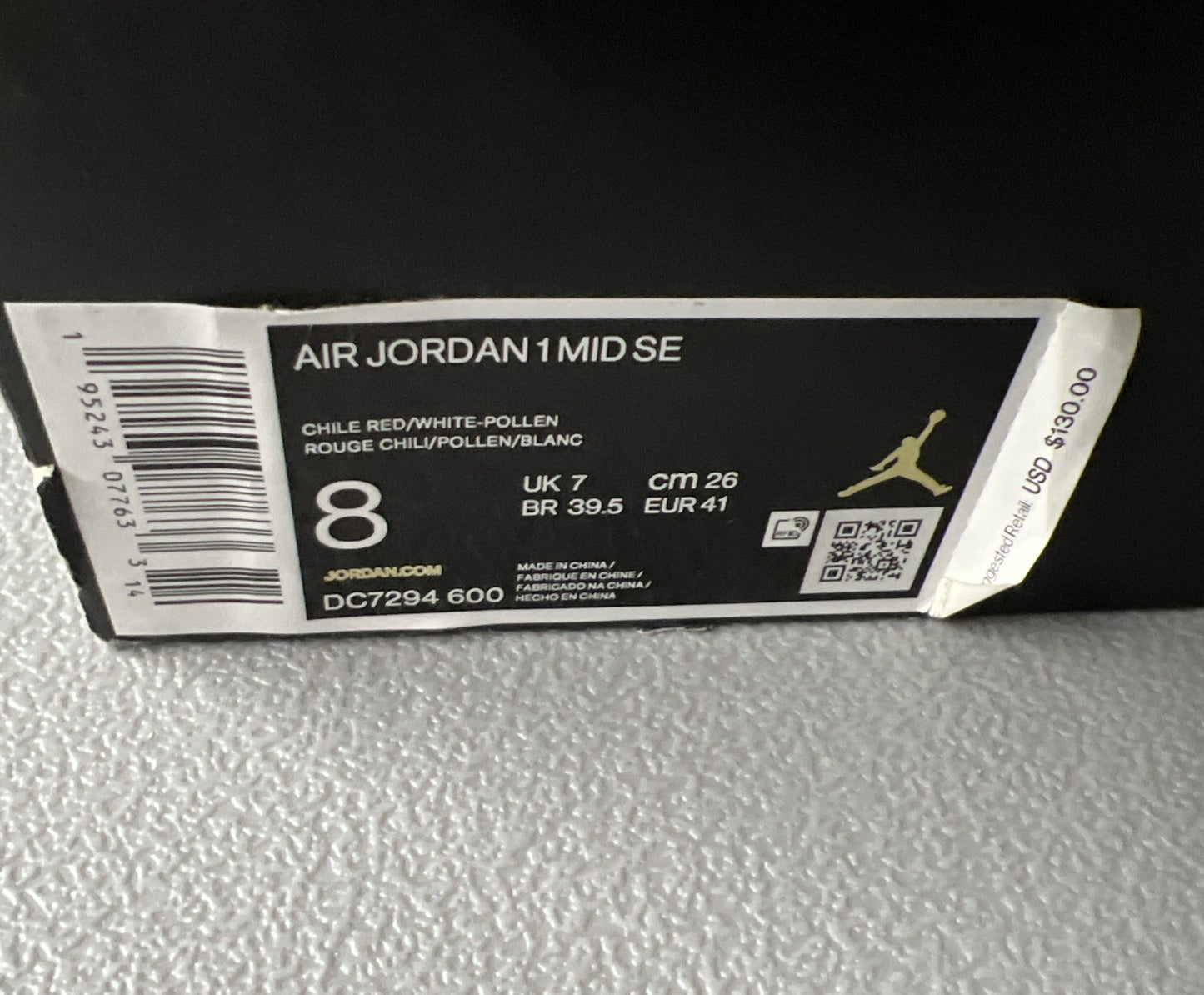 Size 8 Men’s or 9.5 Wmns- Air Jordan 1 SE Mid Barcelona Sweater