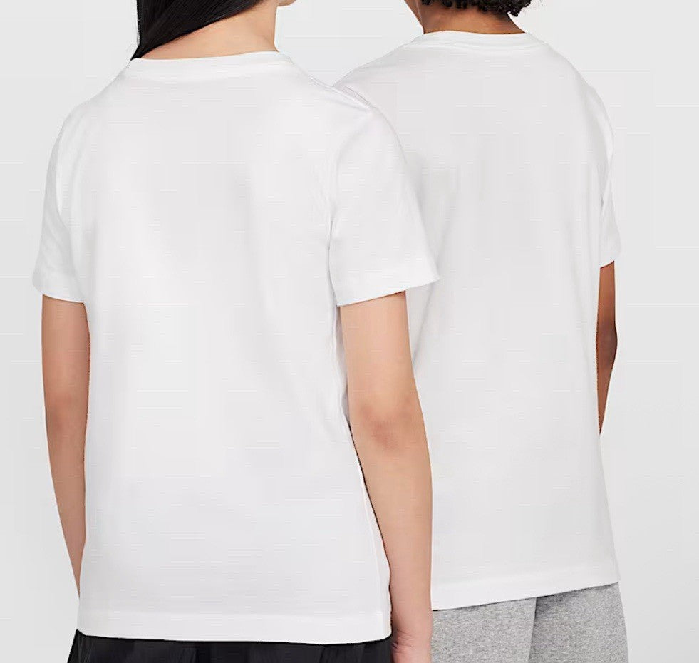 Size Small- The Nike Tee Sportswear Embroidered Big Kids T-Shirt - White