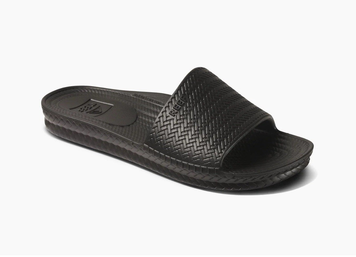 Size 7- REEF Women's Water Scout Slide Black Medium Width