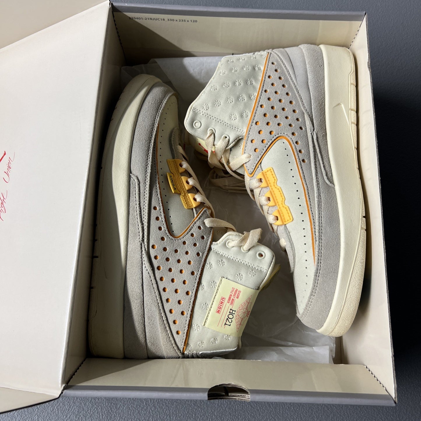 Size 8 Men’s or 9.5 Wmns - Air Jordan 1 Union LA ‘Grey Fog’