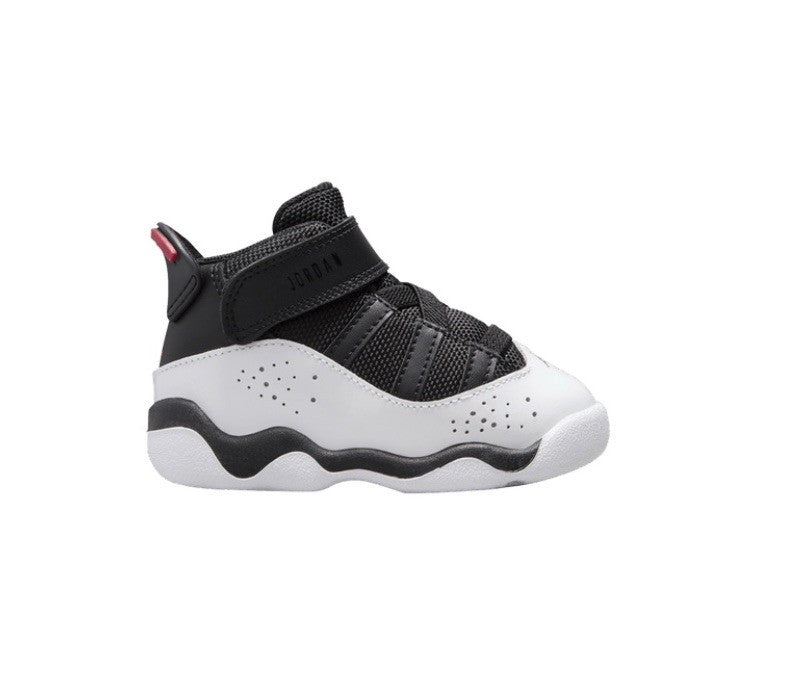 Size 9C - Jordan 6 Rings Black White University Red (Toddler)