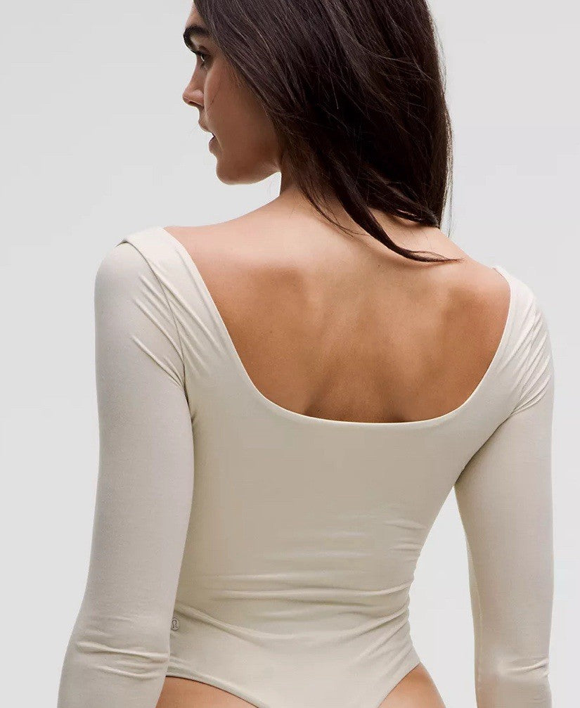 Size Small- Lululemon Ultra-Soft Nulu Square-Neck Long-Sleeve Bodysuit Shine