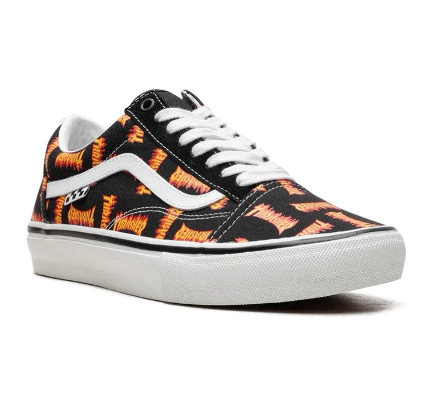 Size 8.5 - Vans Thrasher x Skate Old Skool 'Allover Thrasher Flame Logo
