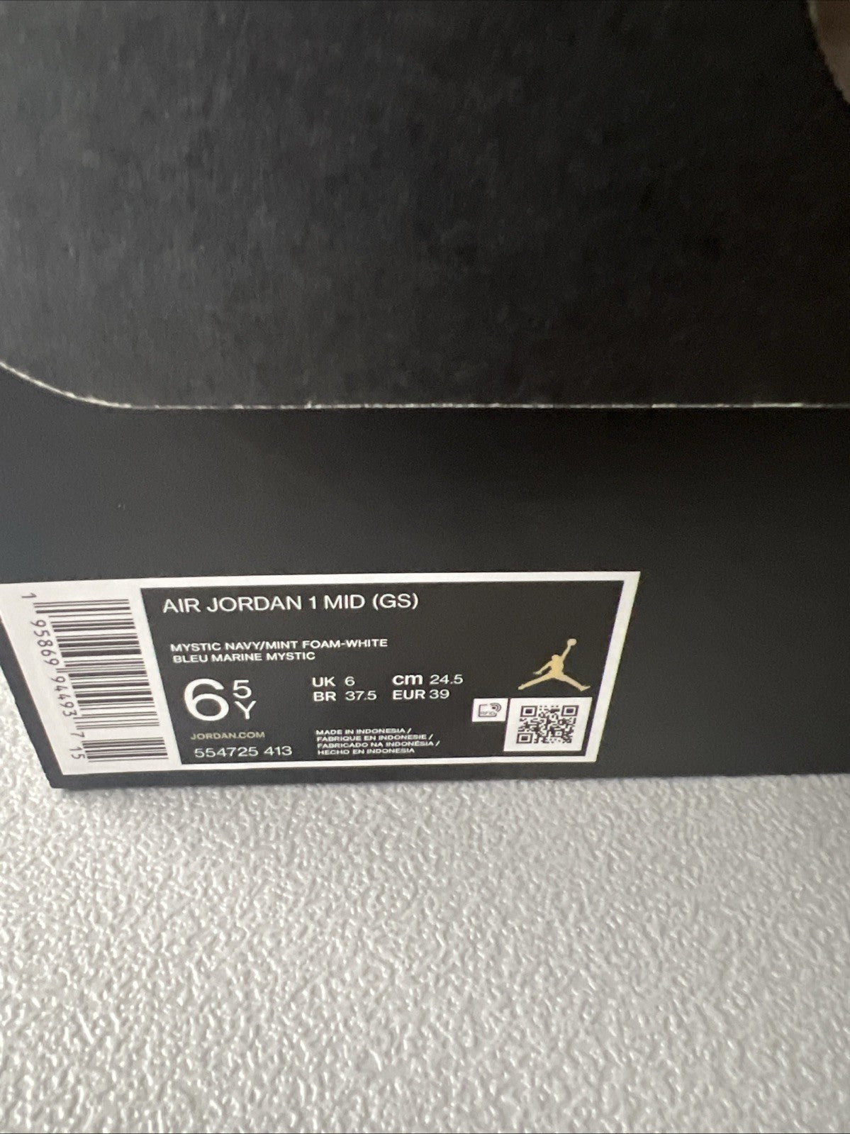 Size 6.5Y or 8 Wmns - Air Jordan 1 Mid Blue Mint (GS) 554725 413