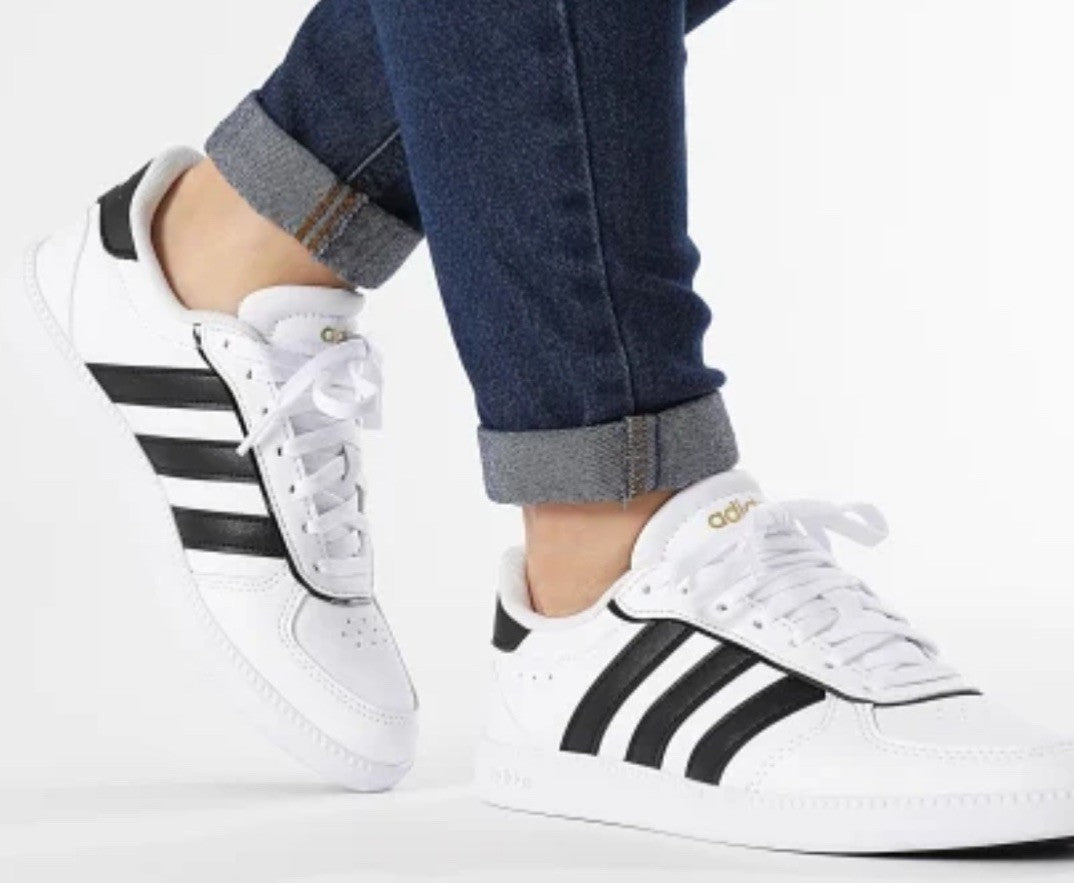 Size 8 - Adidas Breaknet Sleek Sneaker White, Black and Gold Metallic (Women’s)