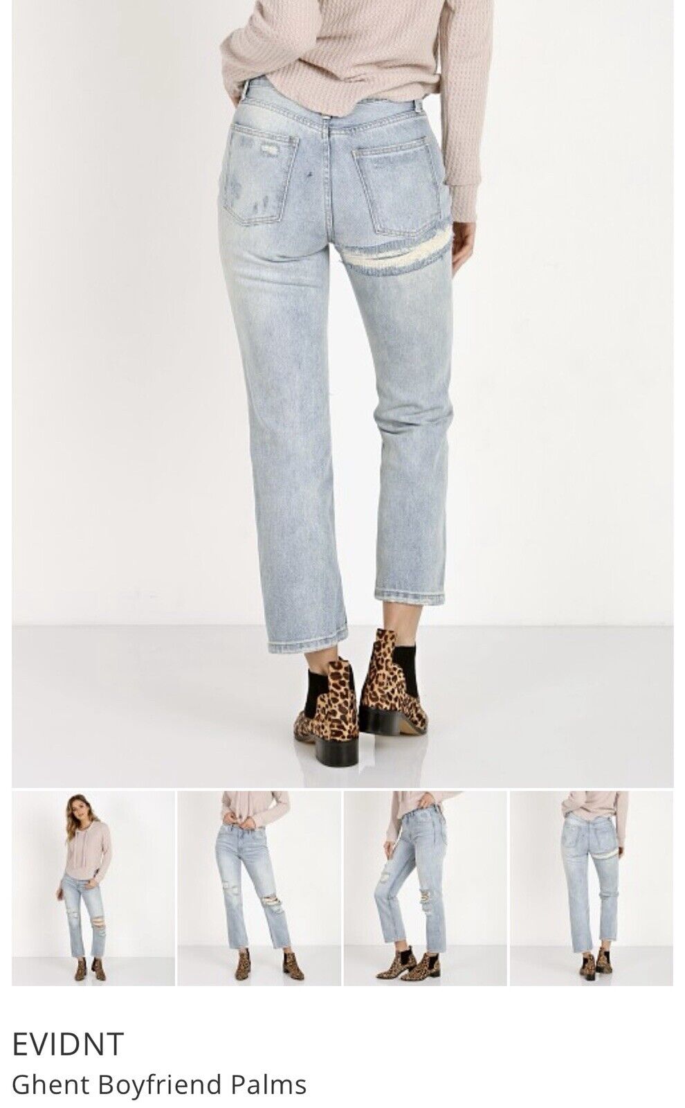 Anthropologie EVIDNT Los Angeles Ghent Boyfriend Palms Size 26 Jeans