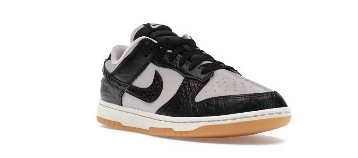 Size 9.5 - Nike Dunk Low Black Platinum ‘Violet Croc’ with Extra Laces