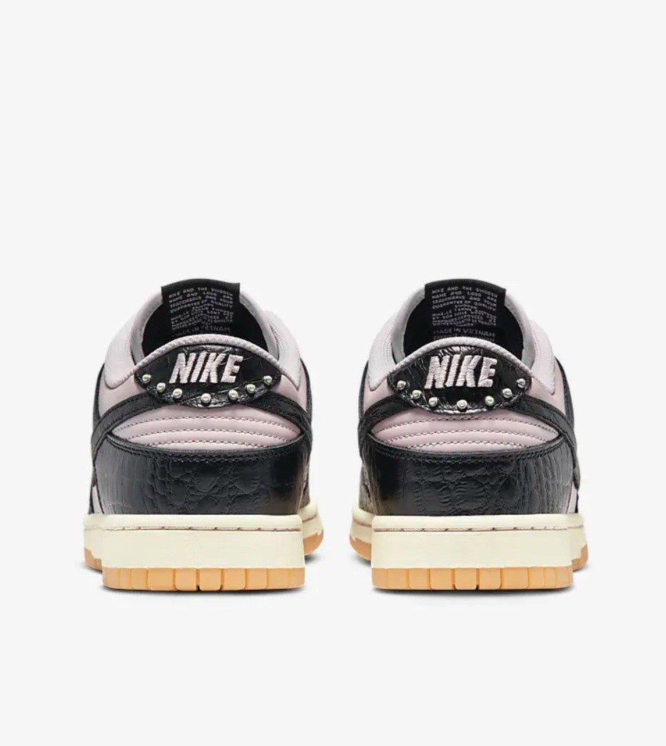 Size 9.5 - Nike Dunk Low Black Platinum ‘Violet Croc’ with Extra Laces