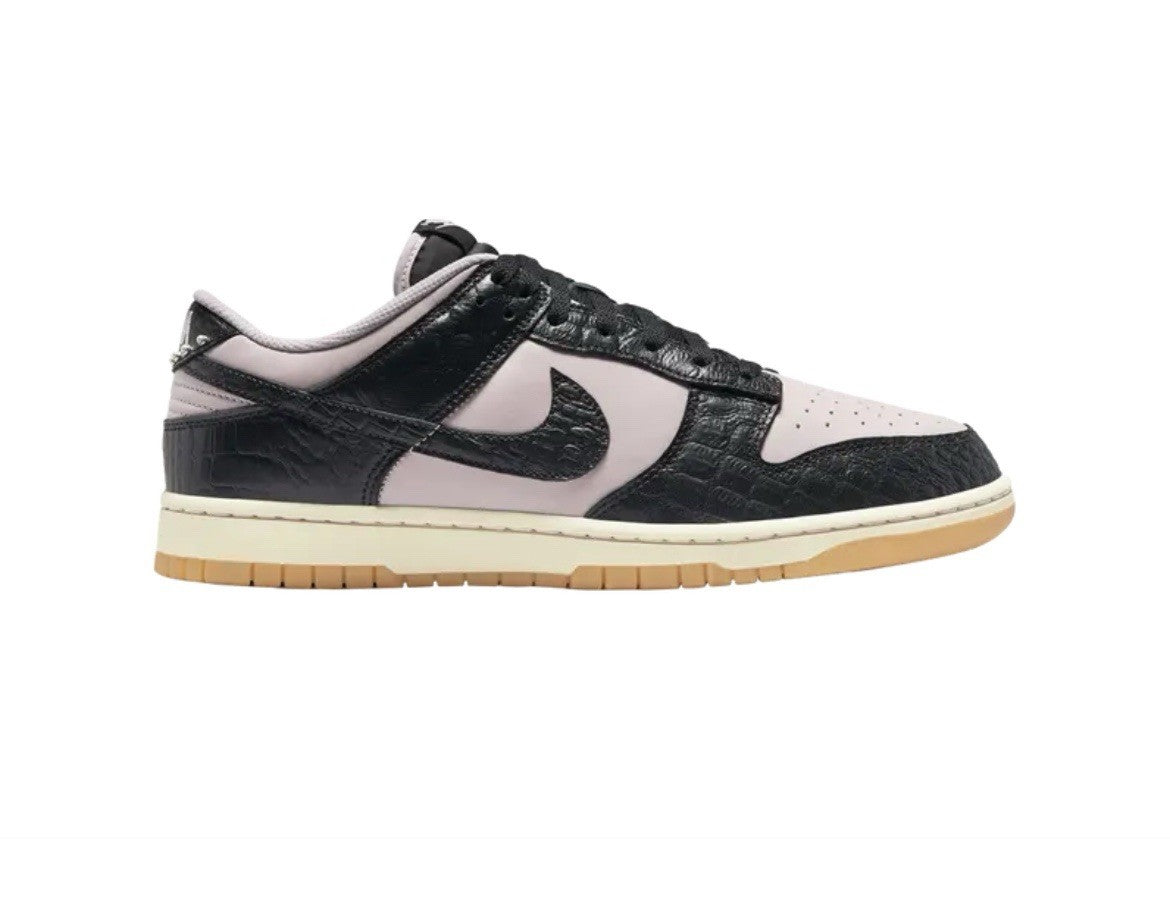 Size 9.5 - Nike Dunk Low Black Platinum ‘Violet Croc’ with Extra Laces