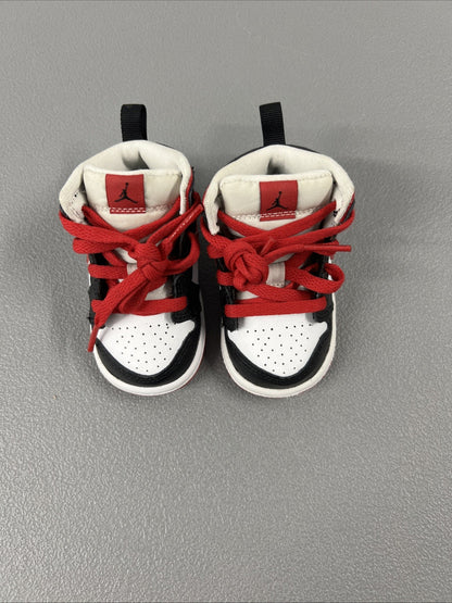 Size 4C-Air Jordan (TD) Air Jordan 1 Mid 'White Very Berry' 640735-016