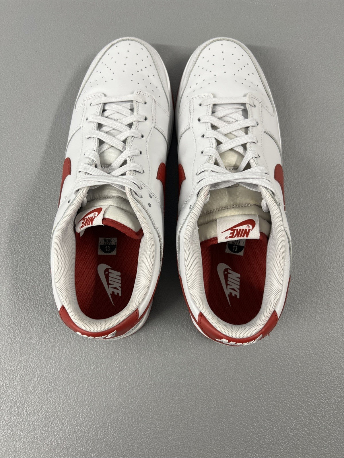 Size 13 Nike Dunk Low Vast Grey Varsity Red