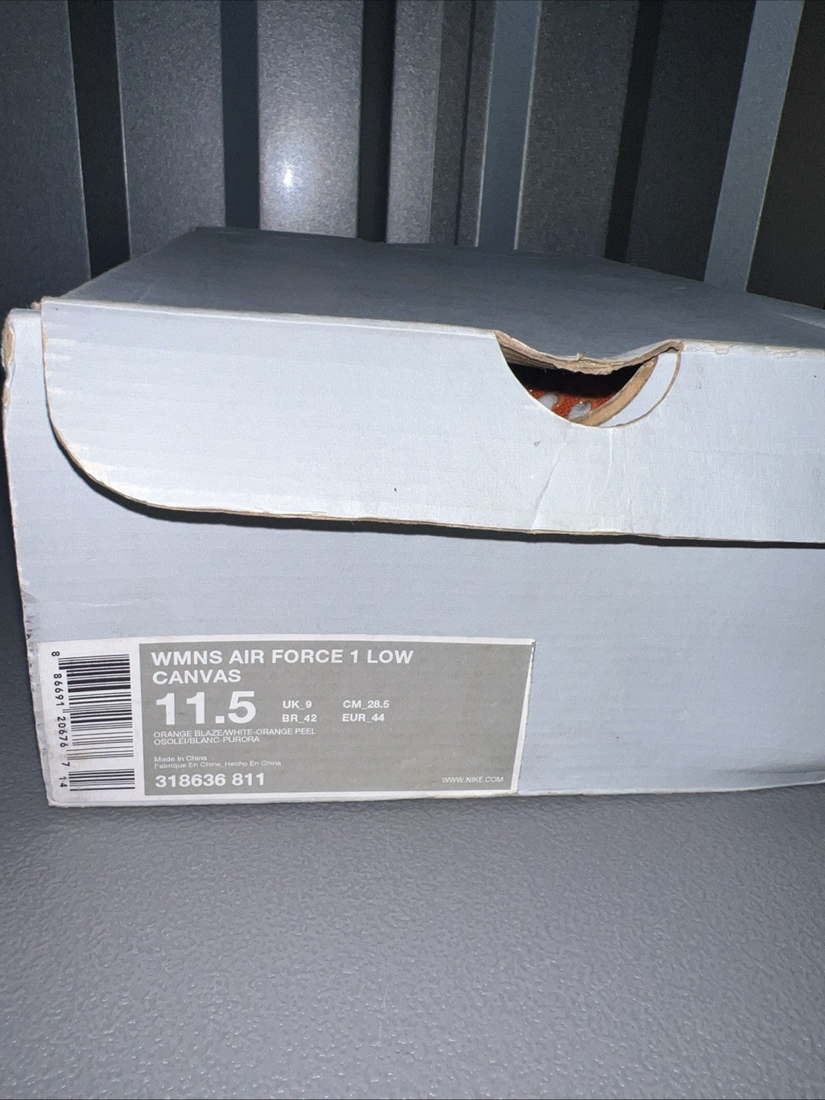 Size 11.5 Wmns or 10 Men’s - Air Force 1 Low Canvas ‘Orange Peel’