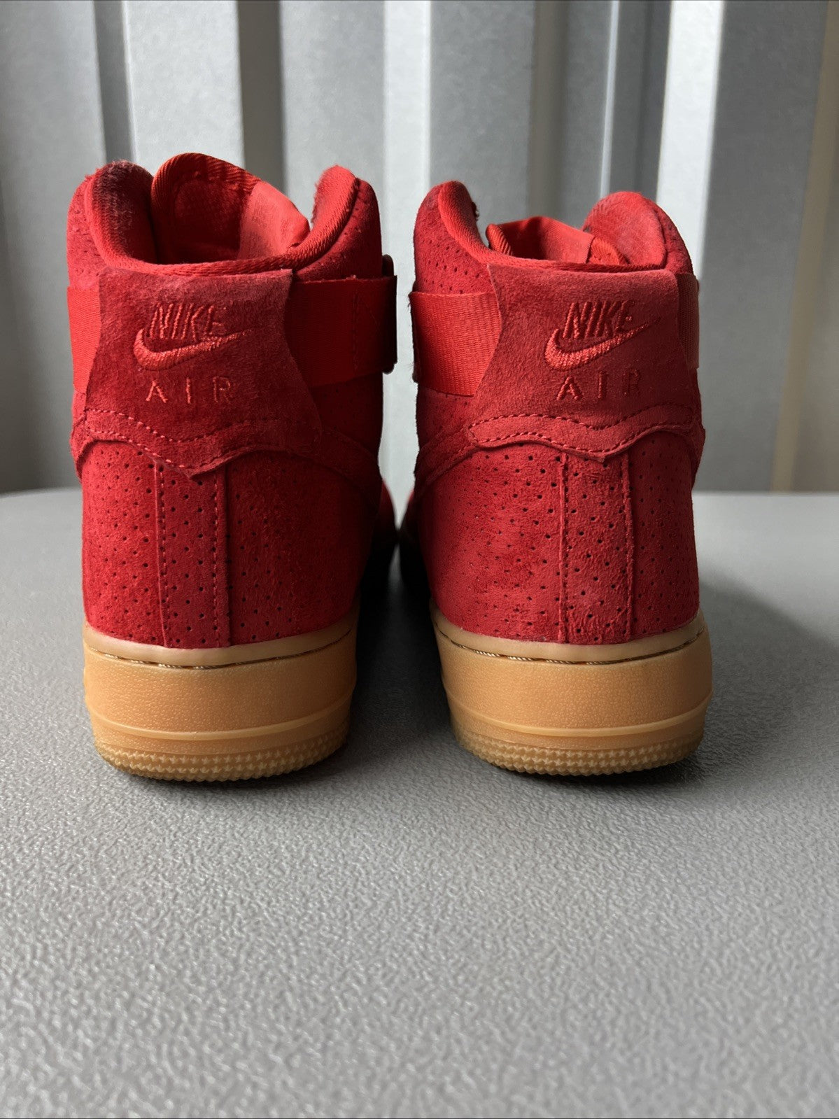 Size 9 Wmns or Men’s 7.5- Nike Air Force 1 Suede High University Red