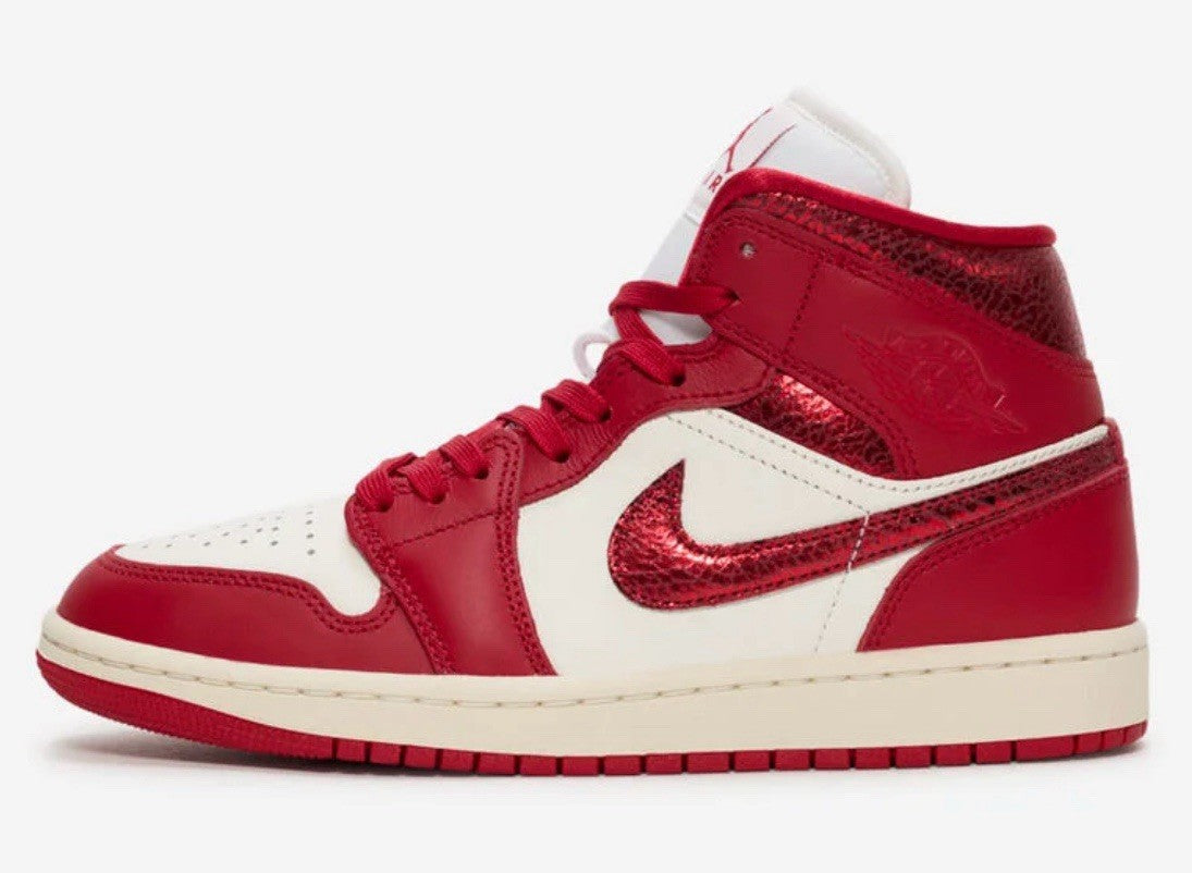 Size 11 Women’s or 9.5 Men’s- Air Jordan 1 Mid SE ‘Red Cracked Leather’