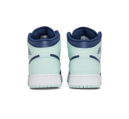 Size 6.5Y or 8 Wmns - Air Jordan 1 Mid Blue Mint (GS) 554725 413