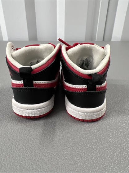 Size 4C-Air Jordan (TD) Air Jordan 1 Mid 'White Very Berry' 640735-016