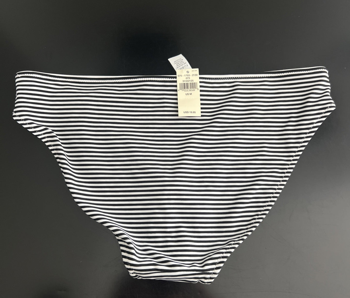 Size Medium - Aerie Printed Bikini Bottom Striped Black White Swim Separate