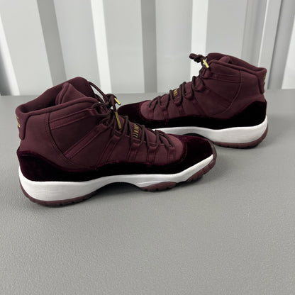 Size 8Y or 9.5 Wmns JORDAN 11 RETRO HEIRESS 'VELVET' Night Maroon (GS)