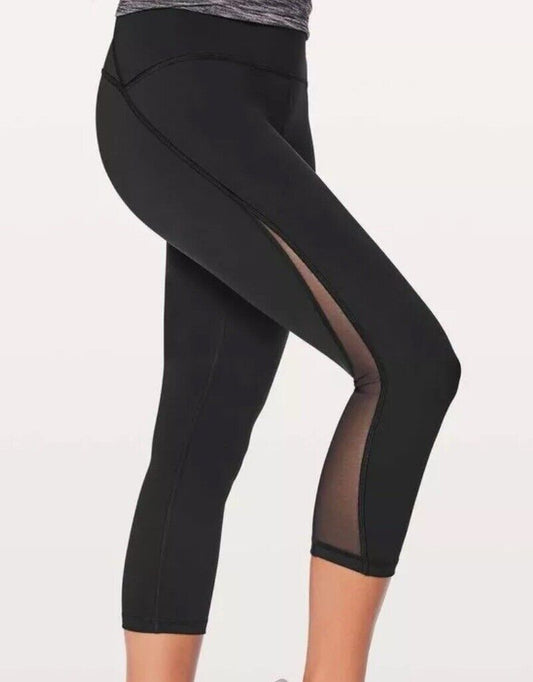 Lululemon Train Times Crop (17") Leggings, Black, Size 6