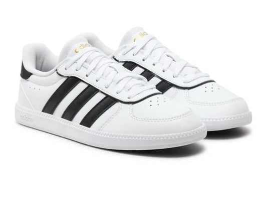 Size 8 - Adidas Breaknet Sleek Sneaker White, Black and Gold Metallic (Women’s)