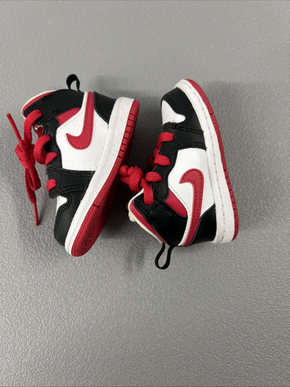 Size 4C-Air Jordan (TD) Air Jordan 1 Mid 'White Very Berry' 640735-016