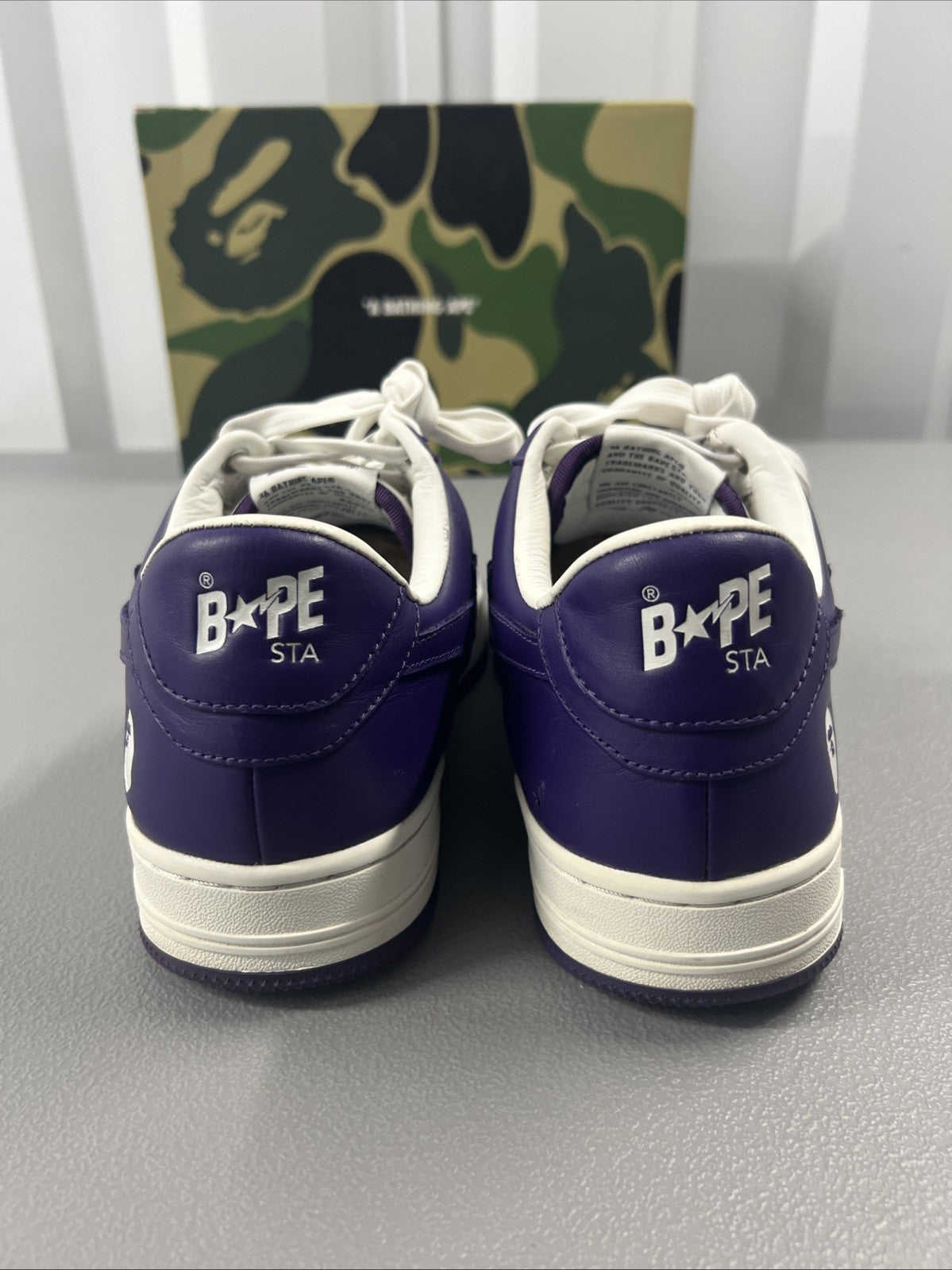 Size 10- A Bathing Ape Bape Sta ‘White Purple’ 2022