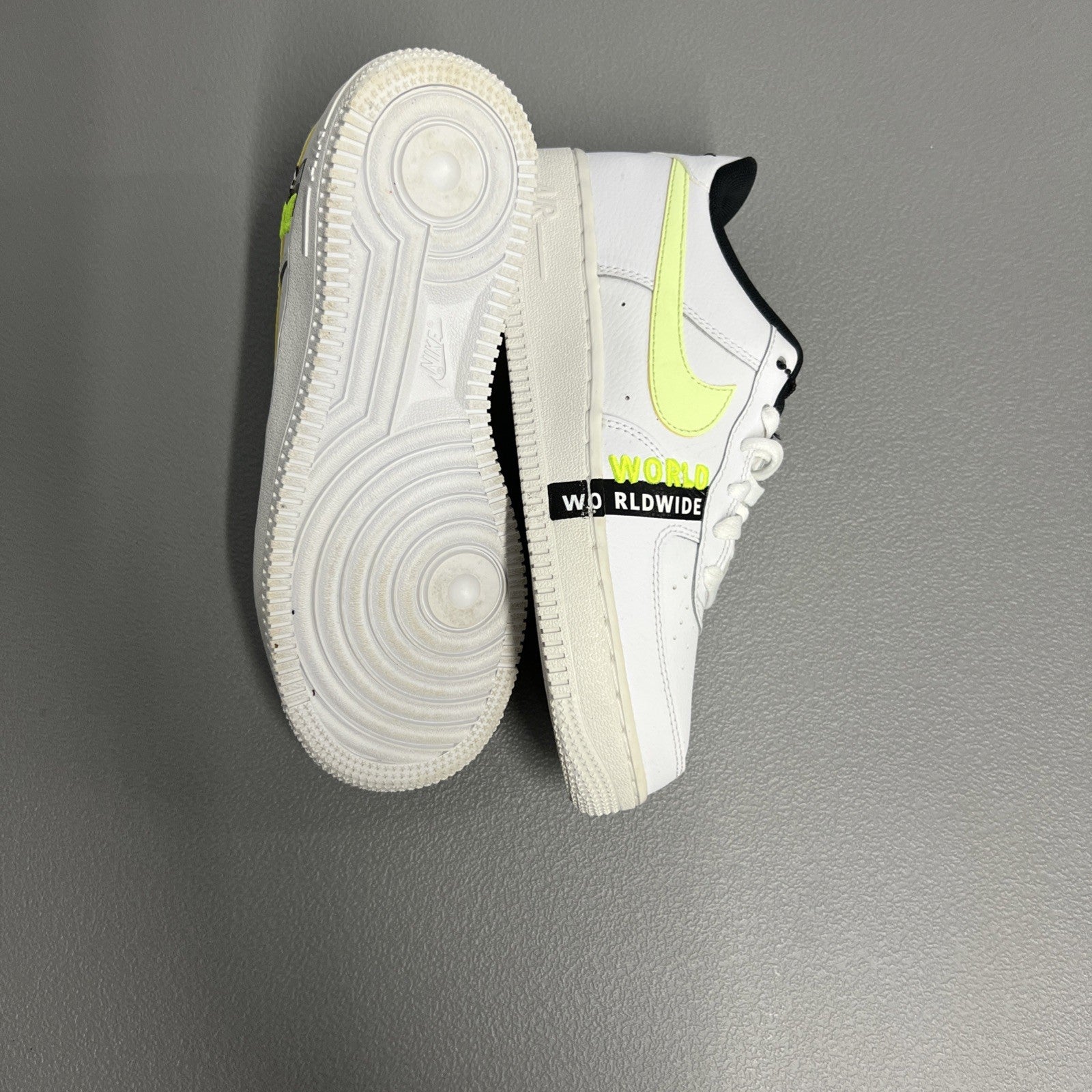 Size 4.5Y - Nike Air Force 1 LV8 1 'Worldwide Pack White Barely Volt' CN8536-100