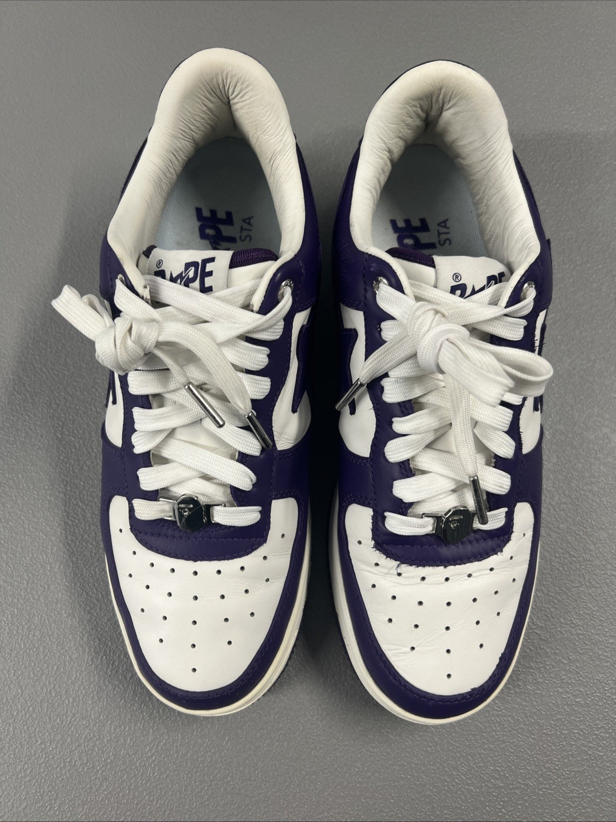 Size 10- A Bathing Ape Bape Sta ‘White Purple’ 2022
