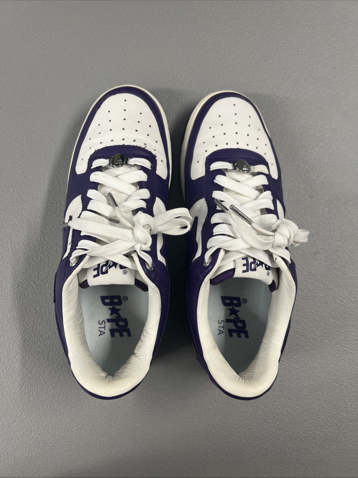 Size 10- A Bathing Ape Bape Sta ‘White Purple’ 2022