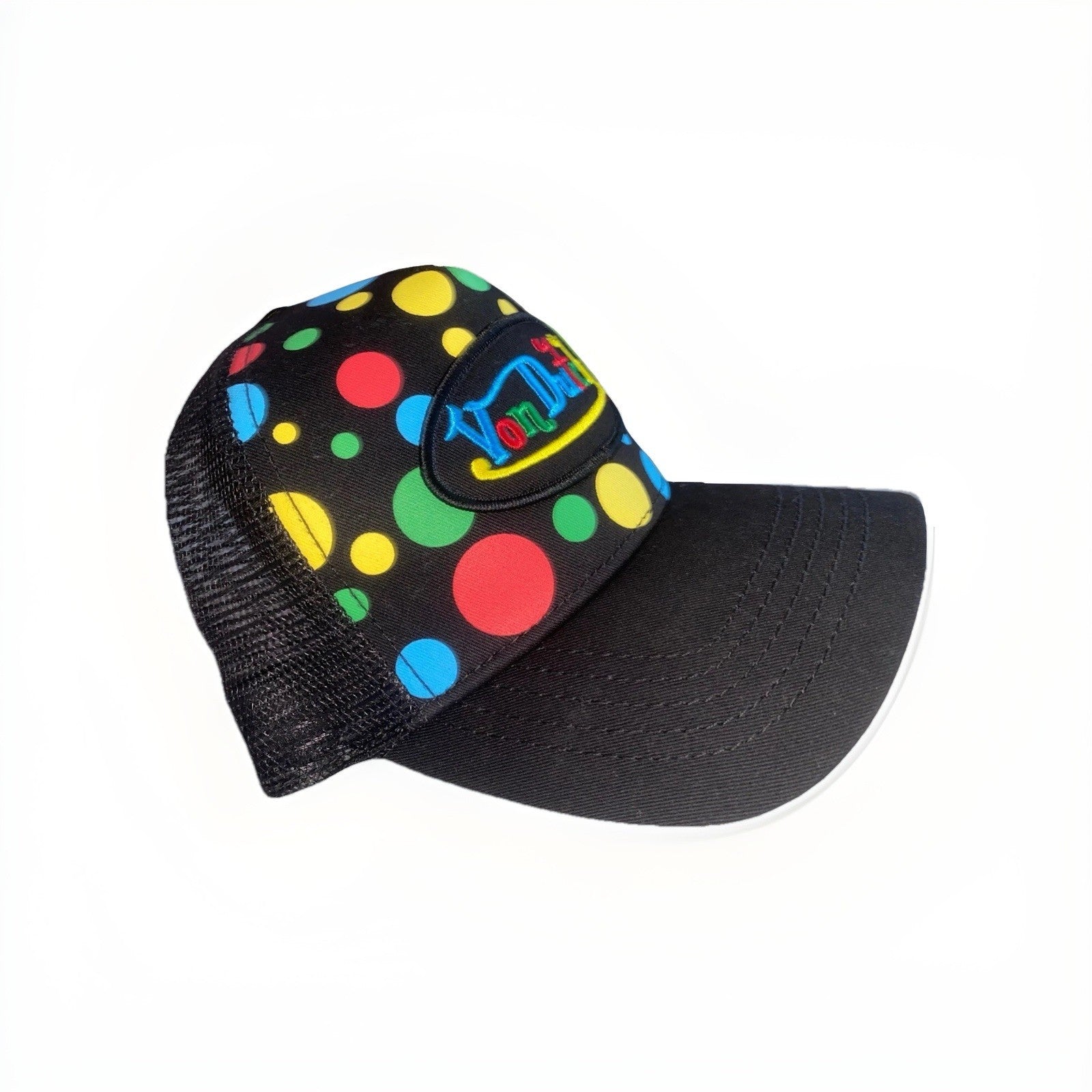 Von Dutch Black Polka Dot Trucker SnapBack Hat