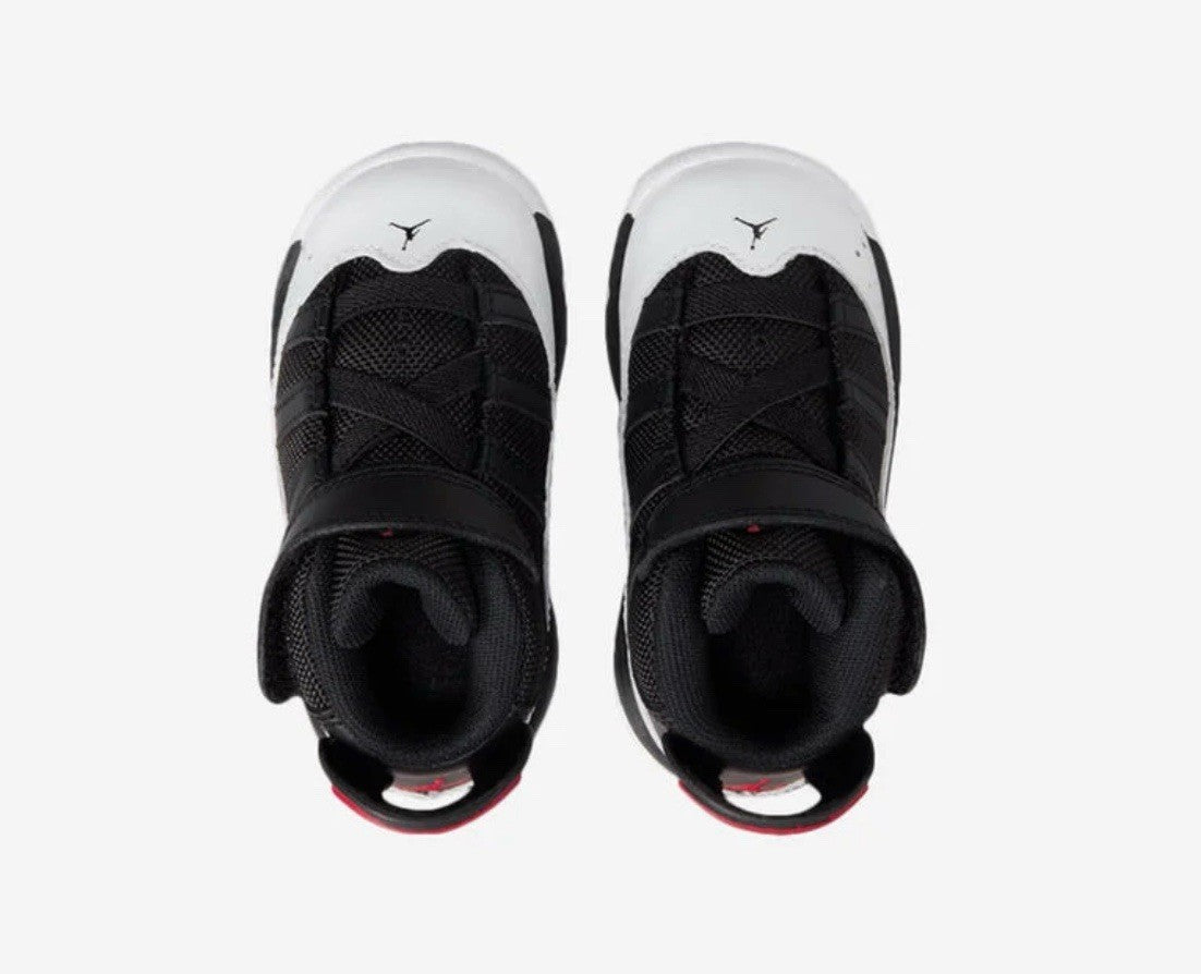 Size 9C - Jordan 6 Rings Black White University Red (Toddler)