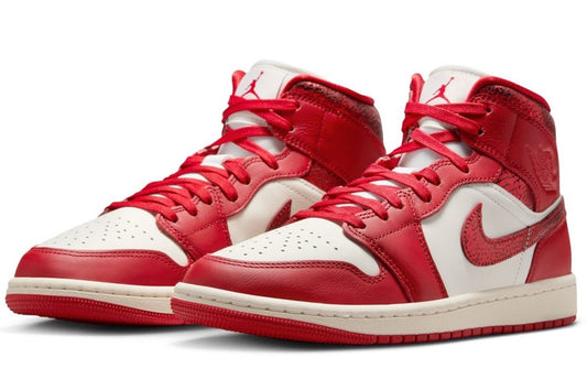 Size 7.5 Women’s or 6 Men’s- Air Jordan 1 Mid SE ‘Red Cracked Leather’