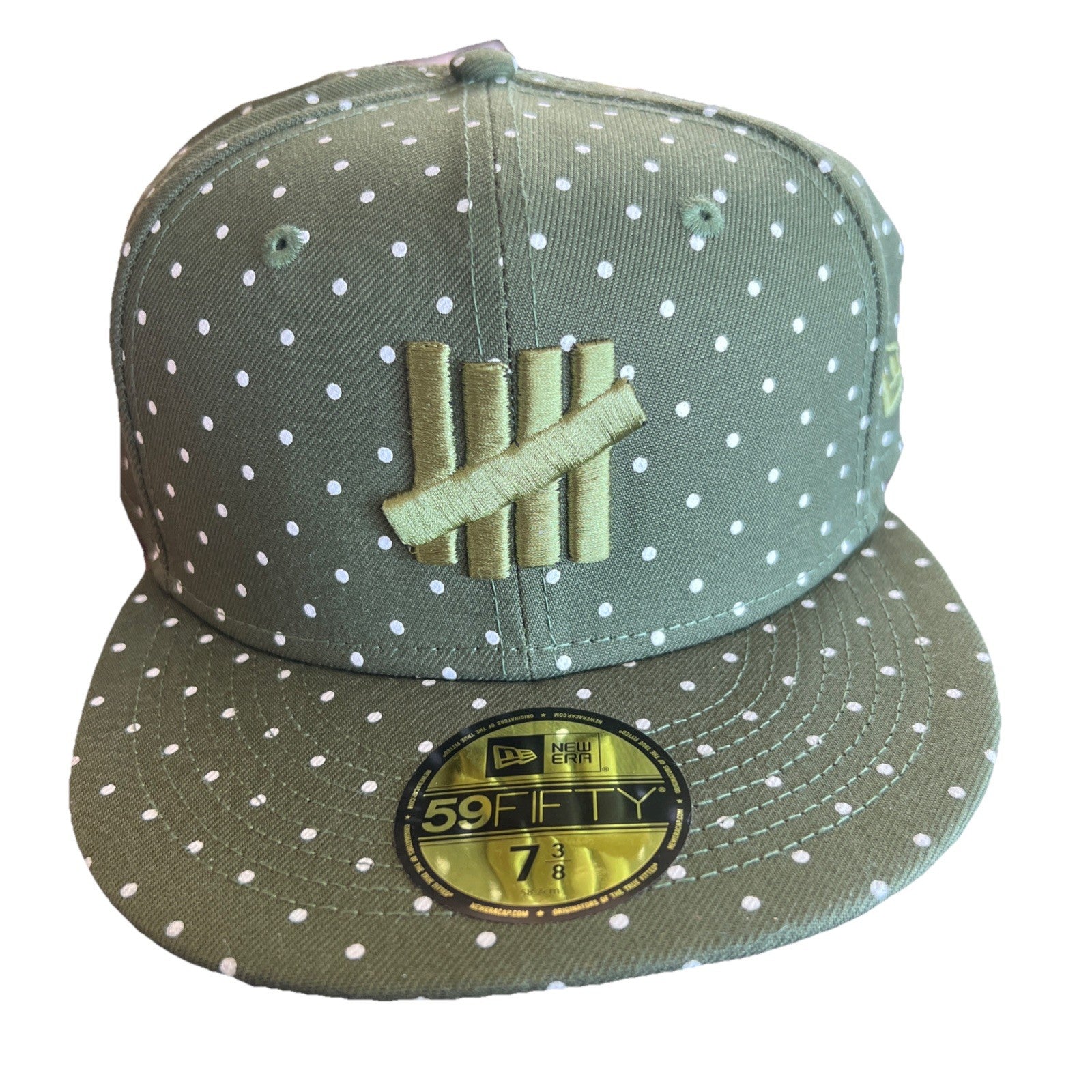 NEW ERA 59FIFTY Fitted Cap Size 7 3/8 Green UNDEFEATED LOGO