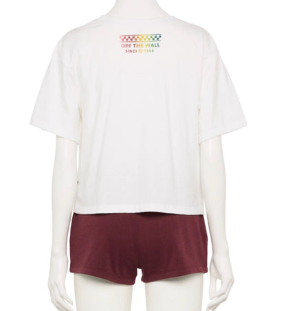 Size Large - Vans Cropped Rainbow "Off The Wall" Logo Graphic Tee