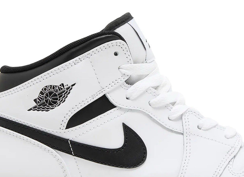 Size 7Y - Air Jordan 1 Mid GS 'White Black' Reverse Panda