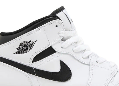 Size 7Y - Air Jordan 1 Mid GS 'White Black' Reverse Panda