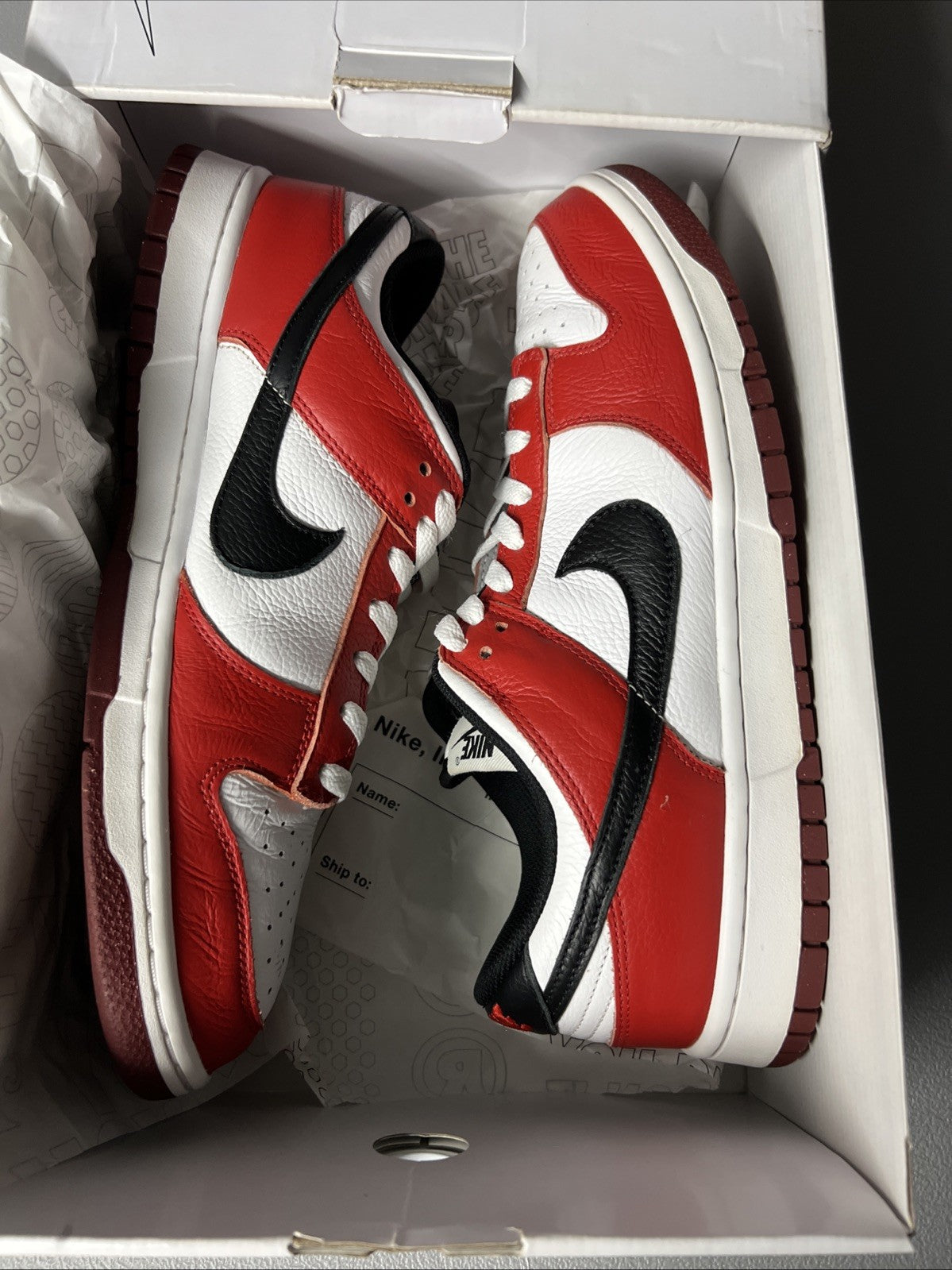 Size 11.5-Nike Dunk Custom ID By You Red, Black, and white Men’s