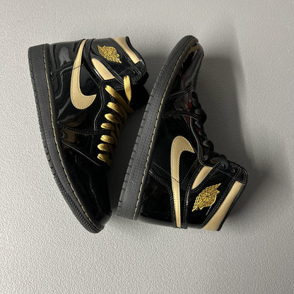 Size 7.5 Men’s or 9 Wmns - Air Jordan 1 ‘Black Metallic Gold’