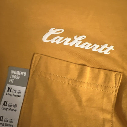 Size XL-Carhartt Loose Fit Lightweight Long-sleeve Graphic Script Tee (Women’s)