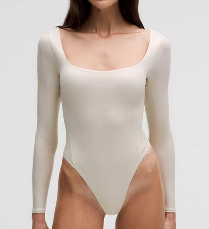 Size Small- Lululemon Ultra-Soft Nulu Square-Neck Long-Sleeve Bodysuit Shine