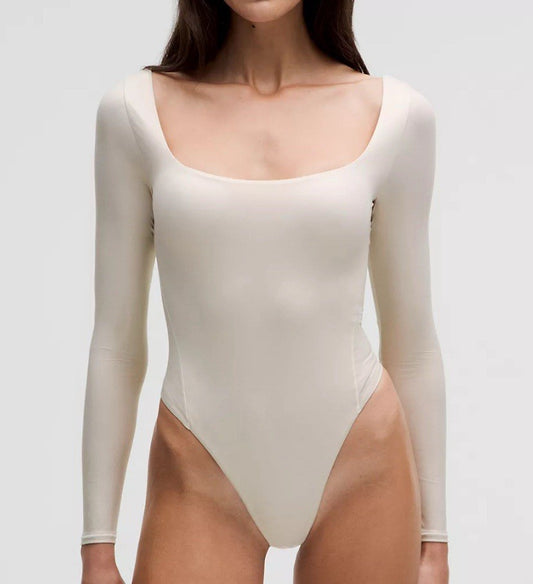 Size Small- Lululemon Ultra-Soft Nulu Square-Neck Long-Sleeve Bodysuit Shine