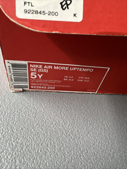 Size 5Y or 6.5 Wmns - Nike Air More Uptempo Mid ‘Flax’ GS