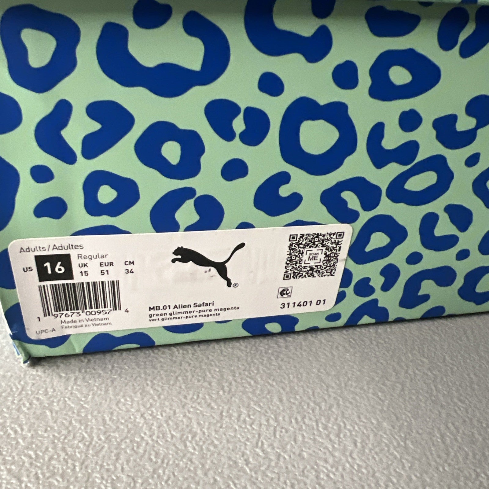 Size 16 - PUMA Lamelo Ball .01 ‘Alien Safari’