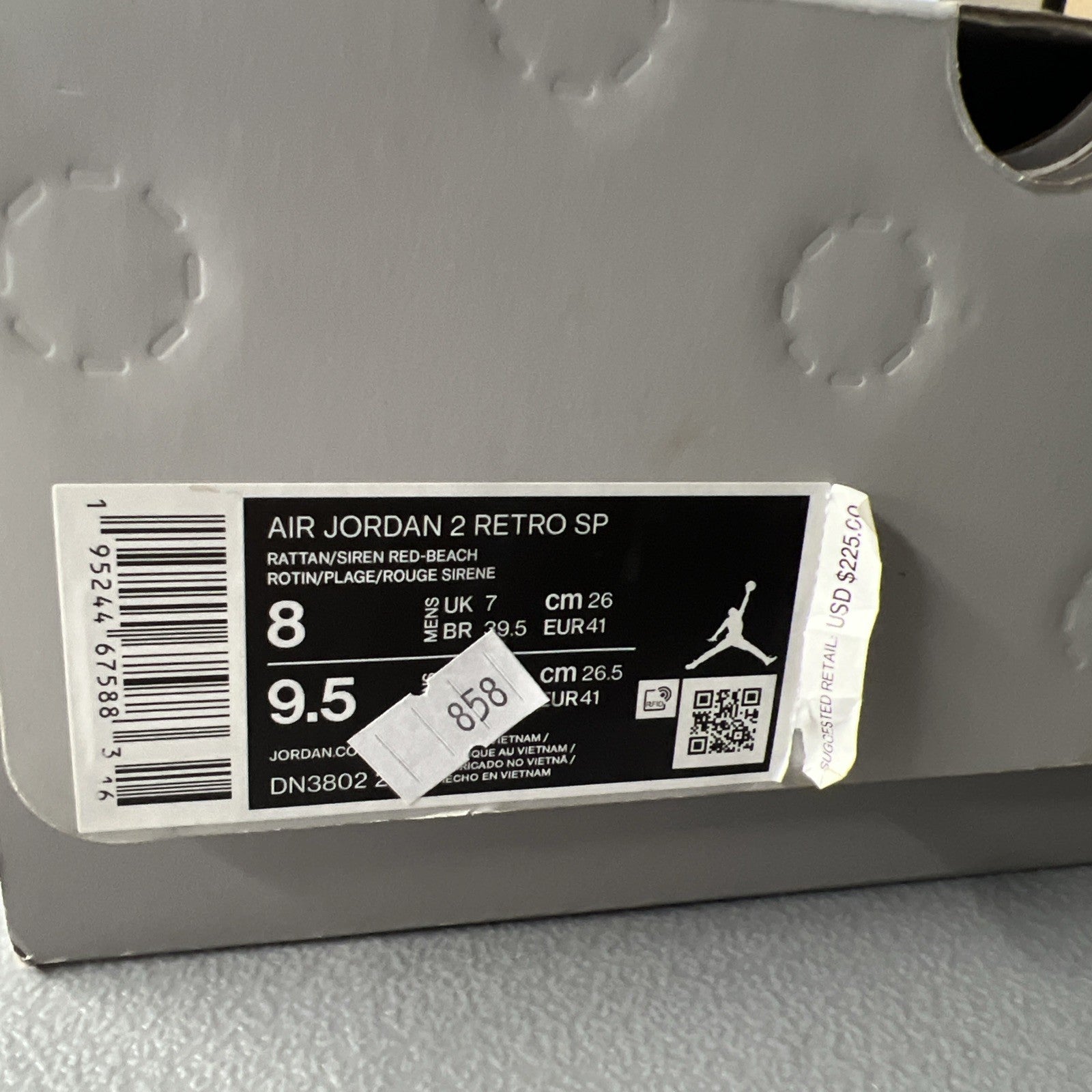 Size 8 Men’s or 9.5 Wmns - Air Jordan 1 Union LA ‘Grey Fog’
