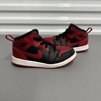Size 9C- Air Jordan 1 Mid ‘Banned’ 2020 (Toddler)