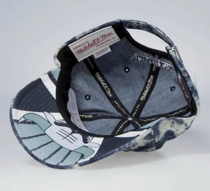 Chicago Bulls NBA Denim Acid Wash Mitchell & Ness Hat Snapback Hat Blue Cotton