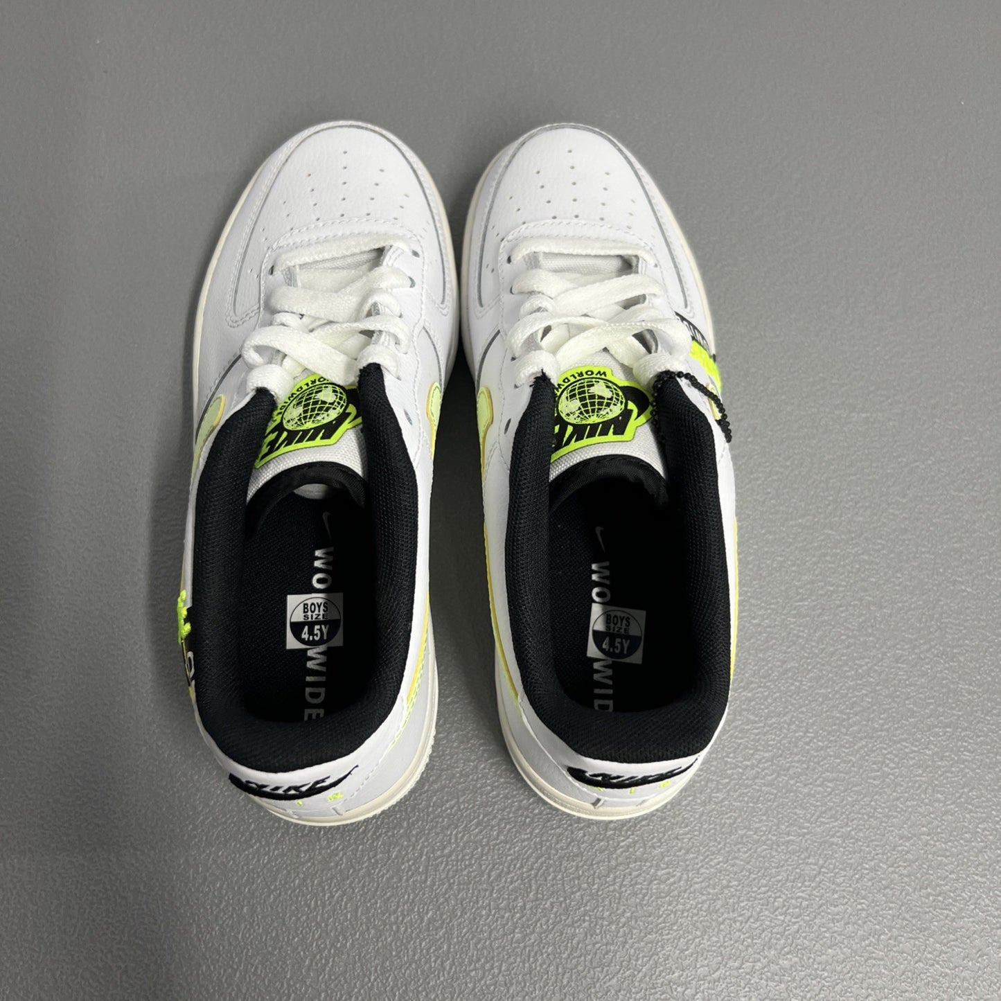 Size 4.5Y - Nike Air Force 1 LV8 1 'Worldwide Pack White Barely Volt' CN8536-100